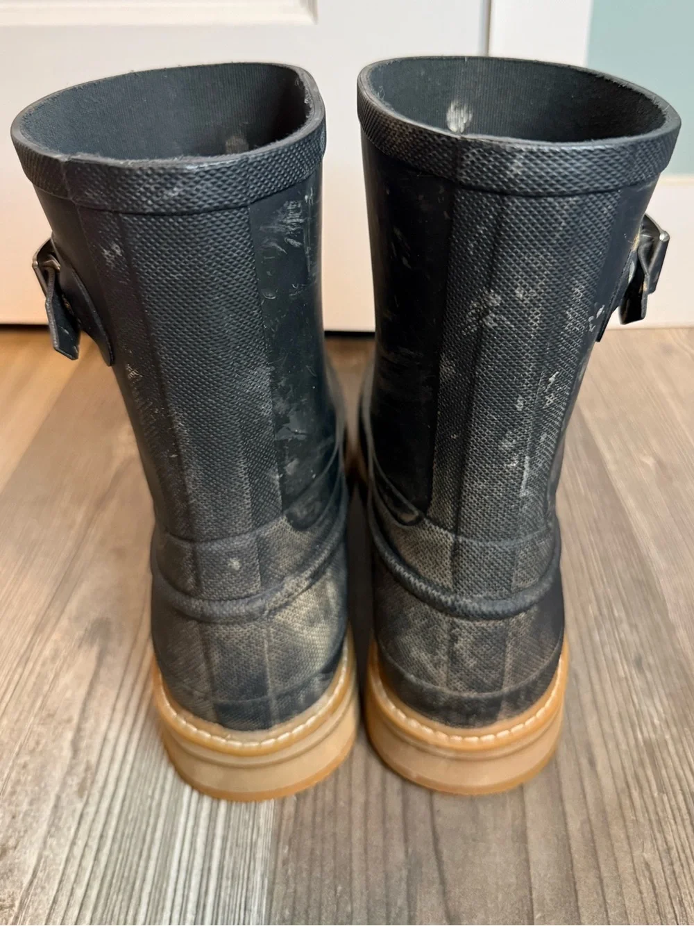 Hunter Black Moc-Toe Short Rain Boots